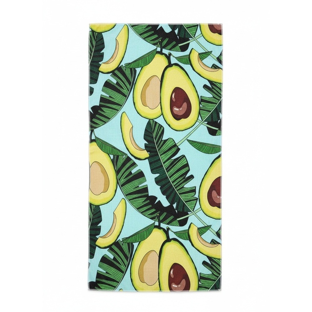 Tropical Avocado Leaf Print Beach Towel Quick Dry Lightweight‎